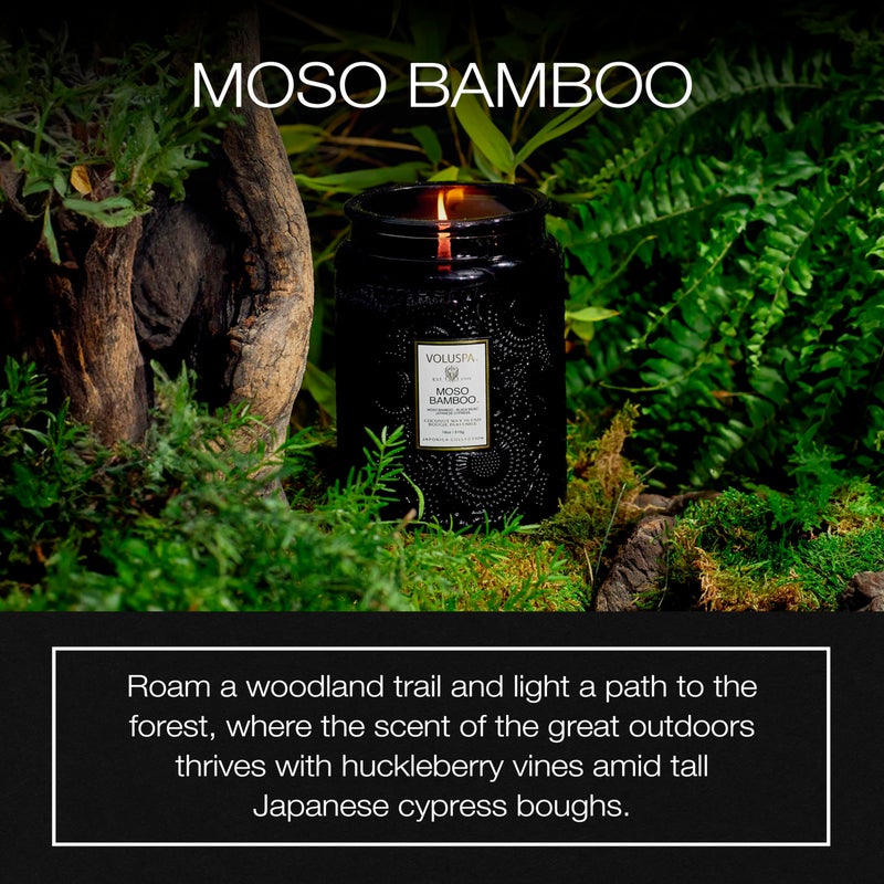 Voluspa Moso Bamboo Candle, 18 oz, Coconut Wax Blend, Scented Candles for Home, 100 Hour Burn Time, Candle Jars - Image 2